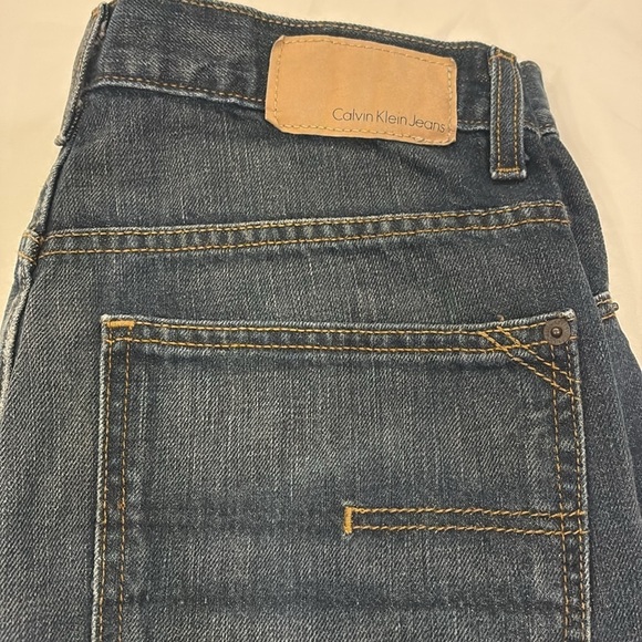 Calvin Klein Relaxed Straight Men's Dark Blue Jeans - Picture 3 of 5